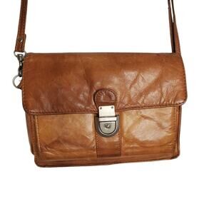 Bocci brown leather convertible crossbody bag/wristlet, Casual, Boho, Western